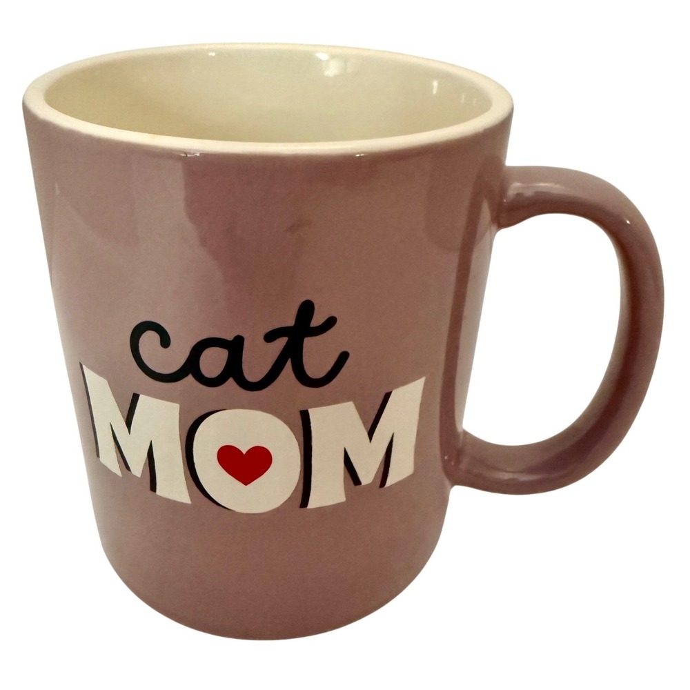 Cat Mom Coffee Mug Mauve Novelty Gift Idea Cute Pet Lover Present